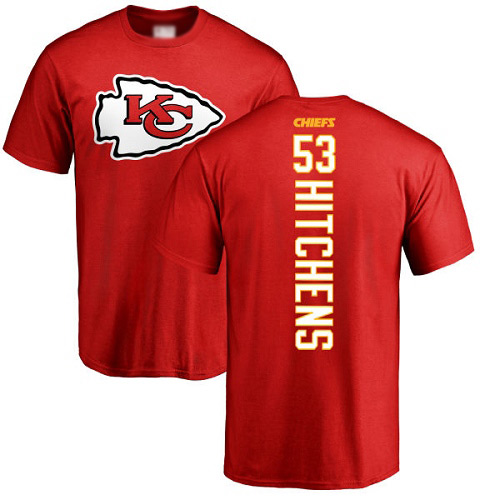 Men Kansas City Chiefs #53 Hitchens Anthony Red Backer NFL T Shirt